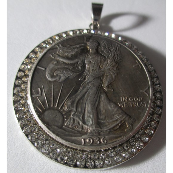 NEW- Walking Liberty Half Dollar coin/pendant - Picture 2 of 4